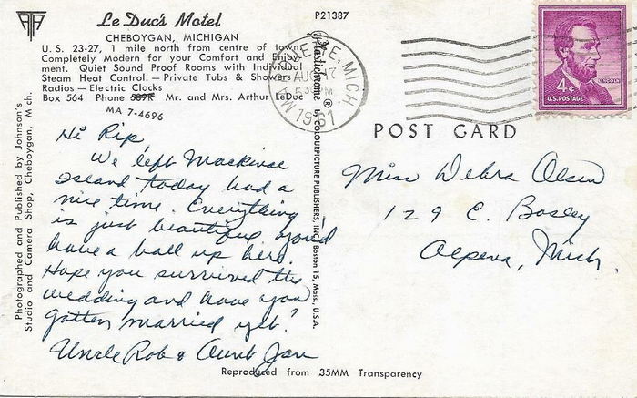 LeDucs Creekside Motel - Vintage Postcard